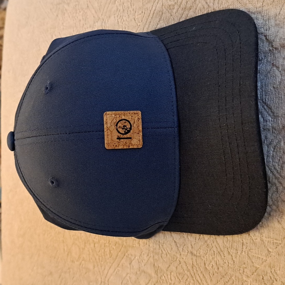 Navy Blue Tentree Cap Hat with Cork Logo on Front Bill, Baseball Cap Size S-M
